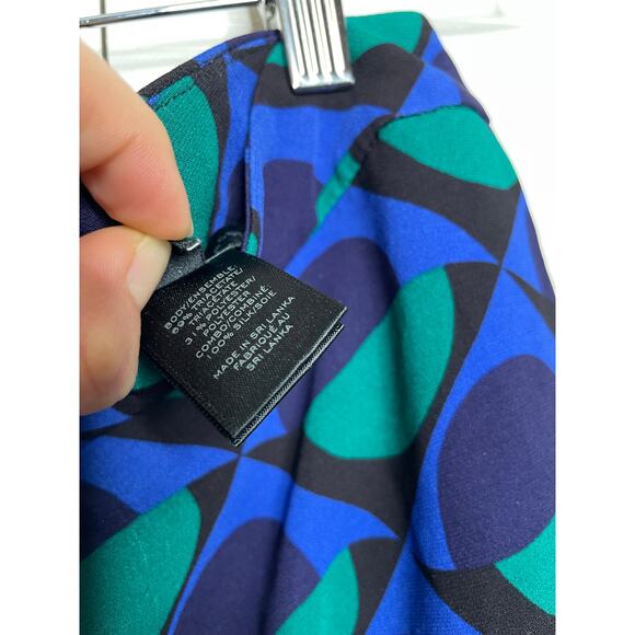 Marc Jacobs Etta Print Pencil Skirt Blue Green Circles Abstract Size 4 - Picture 8 of 12